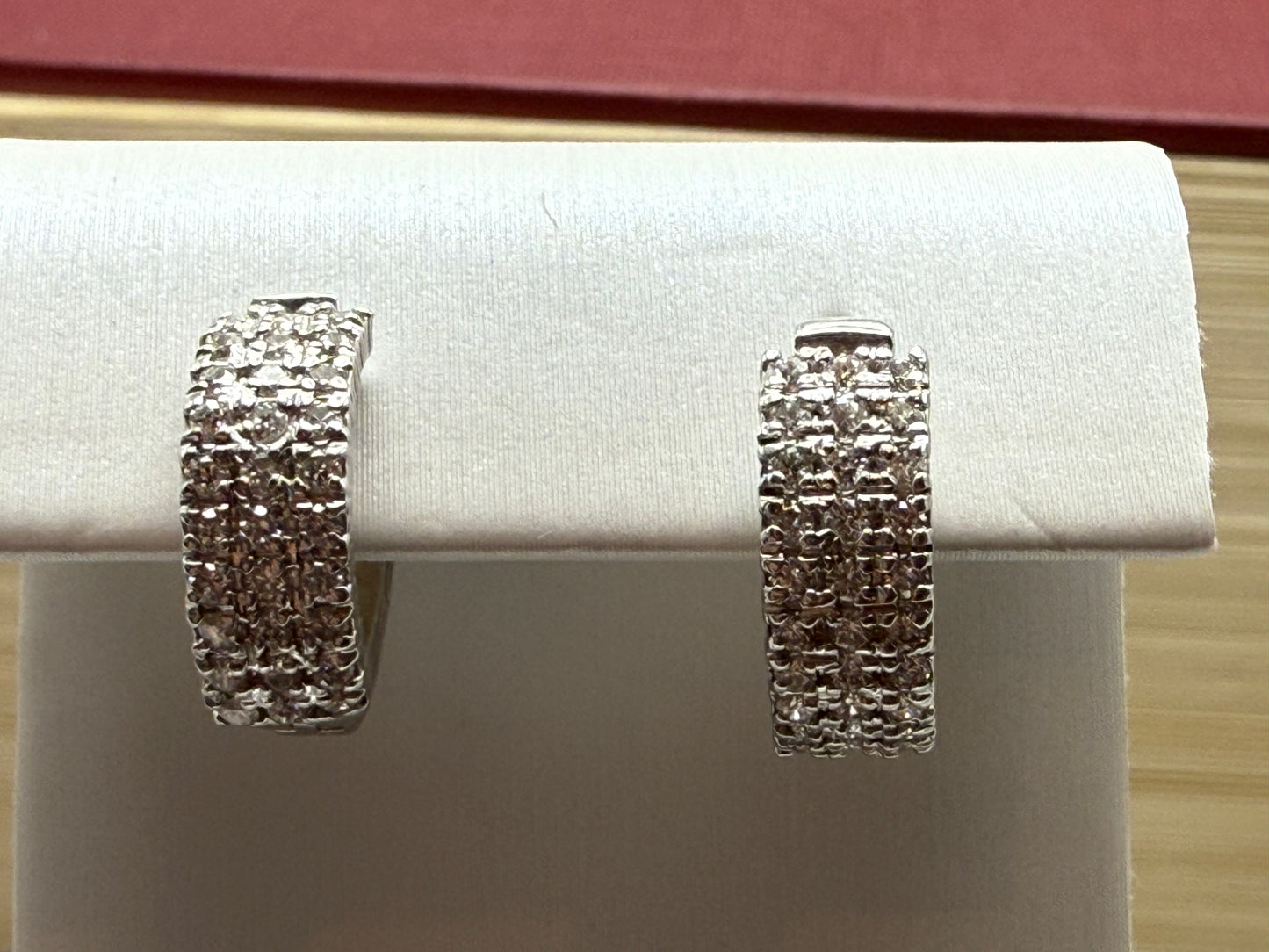 Vintage-Inspired Hoop Earrings in 14K White Gold with .55 ctw Diamonds