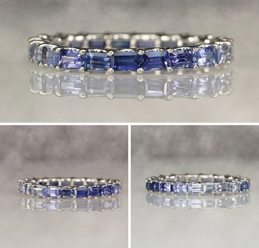 “Gemstrata” 14k Gold and Sapphire Eternity Ring